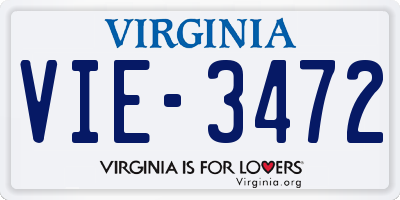 VA license plate VIE3472