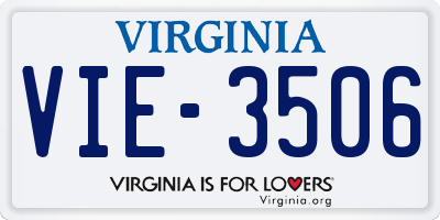 VA license plate VIE3506