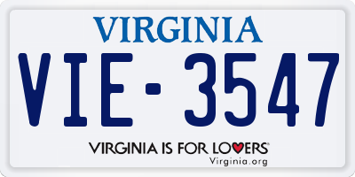 VA license plate VIE3547