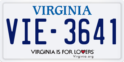 VA license plate VIE3641