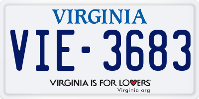 VA license plate VIE3683