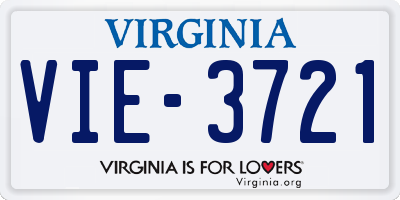 VA license plate VIE3721