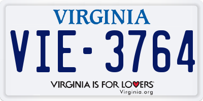 VA license plate VIE3764