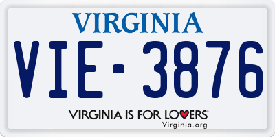 VA license plate VIE3876