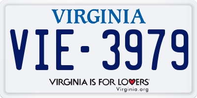 VA license plate VIE3979