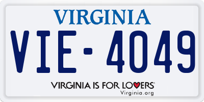 VA license plate VIE4049