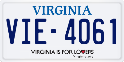 VA license plate VIE4061