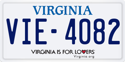 VA license plate VIE4082