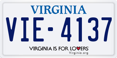 VA license plate VIE4137