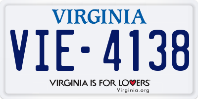 VA license plate VIE4138
