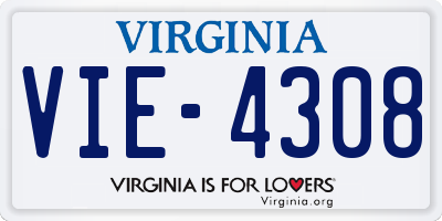 VA license plate VIE4308