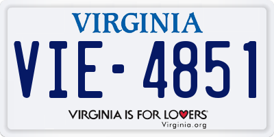 VA license plate VIE4851