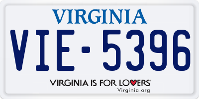 VA license plate VIE5396