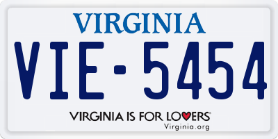 VA license plate VIE5454