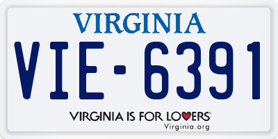 VA license plate VIE6391