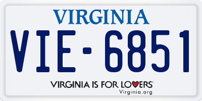 VA license plate VIE6851