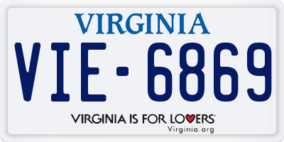 VA license plate VIE6869
