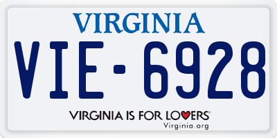 VA license plate VIE6928