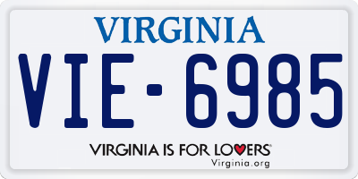 VA license plate VIE6985