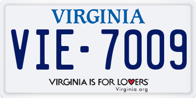 VA license plate VIE7009