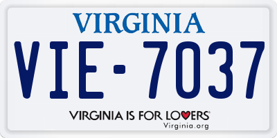 VA license plate VIE7037