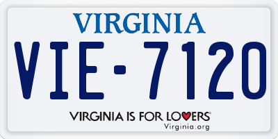 VA license plate VIE7120