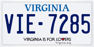 VA license plate VIE7285