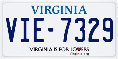 VA license plate VIE7329