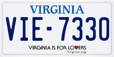 VA license plate VIE7330