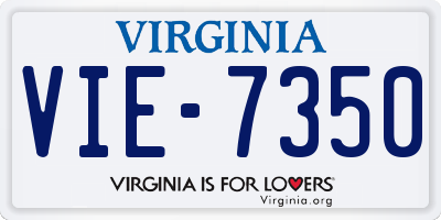 VA license plate VIE7350