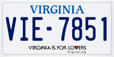 VA license plate VIE7851