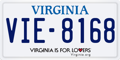 VA license plate VIE8168