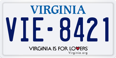 VA license plate VIE8421