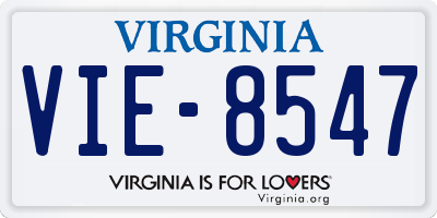 VA license plate VIE8547