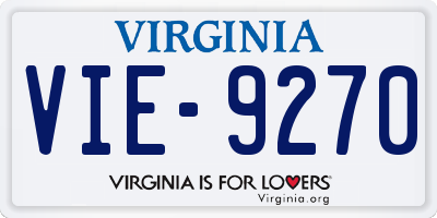 VA license plate VIE9270
