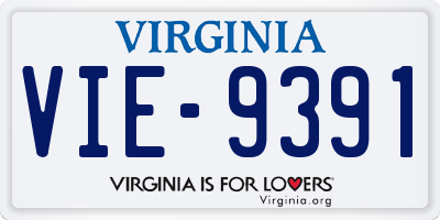 VA license plate VIE9391