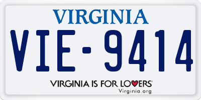 VA license plate VIE9414