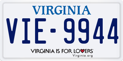 VA license plate VIE9944