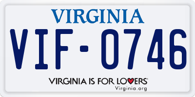 VA license plate VIF0746