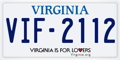 VA license plate VIF2112