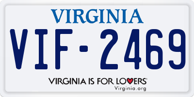 VA license plate VIF2469