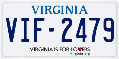 VA license plate VIF2479