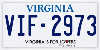 VA license plate VIF2973