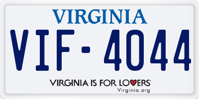 VA license plate VIF4044