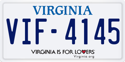 VA license plate VIF4145