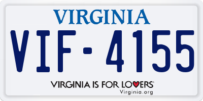 VA license plate VIF4155