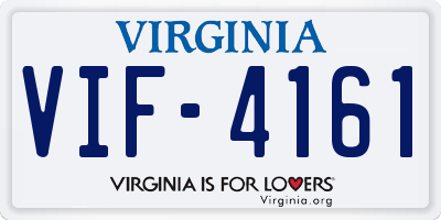 VA license plate VIF4161