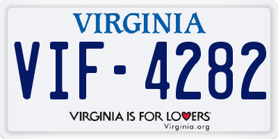 VA license plate VIF4282