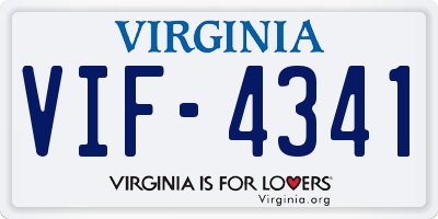 VA license plate VIF4341