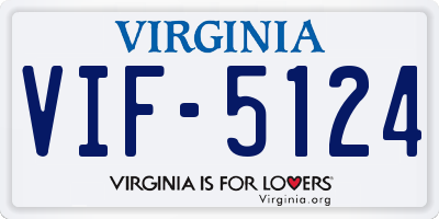 VA license plate VIF5124
